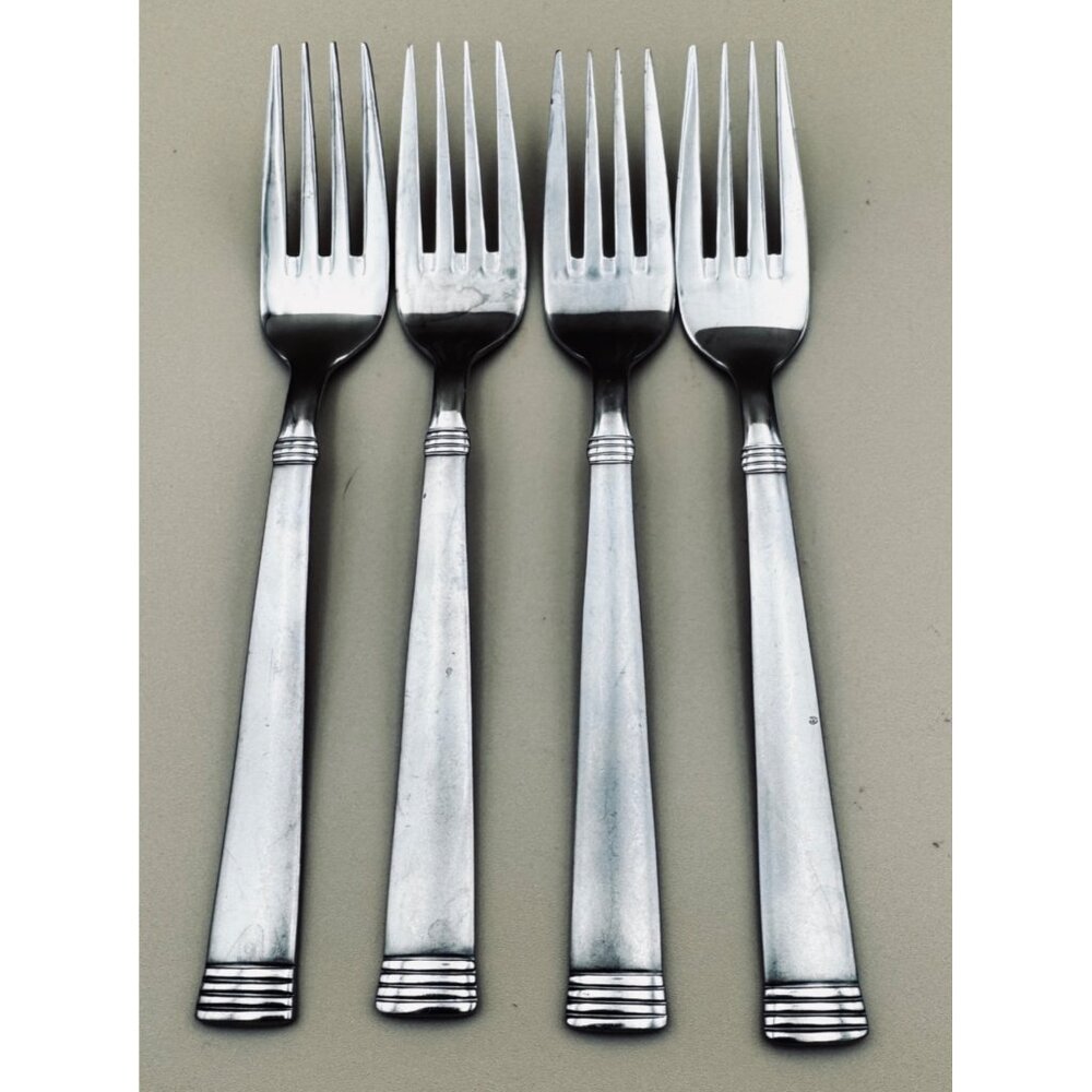 4 Wallace Stainless NAPOLI FROST Salad Forks Flatware 18/10
